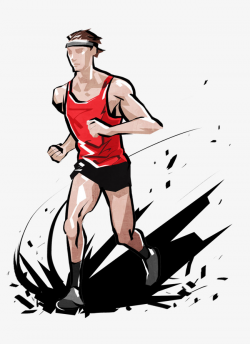 Running Athletes, Cartoon Hand Drawing, Run, Marathon PNG Image and ...