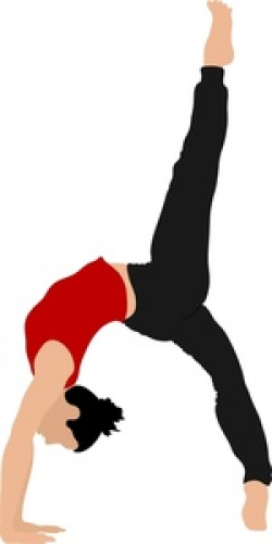 Gymnast Clipart Image - Female athlete, a gymnast, performing a back ...