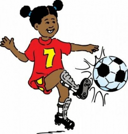 Jeune fille jouant au football clipart ° Athletic activities kids ...
