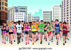 Vector Art - People running marathon. EPS clipart gg70647491 - GoGraph