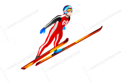 Ski Jump Winter Sports Clipart - Image Illustration
