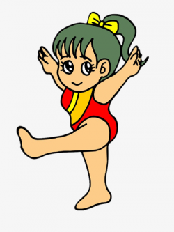 Big Eyes Gymnastics Jump Athlete, Red, Movement, Character PNG Image ...