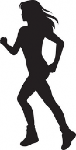 Athlete Clipart Image - Silhouette of a Young Woman or Female ...