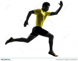 Young Man Sprinter Runner Running Silhouette Stock Photo 32309274 ...