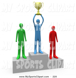 Sports Clip Art of a 3d Successful Athlete Holding a Golden Trophy ...