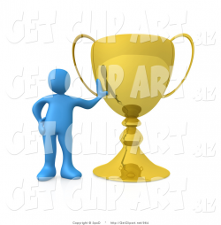 3d Clip Art of a Successful Blue Athlete Person Leaning Against His ...