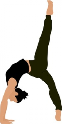 Gymnast Clipart Image - Athletic woman doing yoga or gymnastics