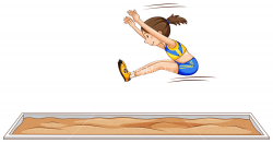 Woman athlete doing long jump Royalty-Free Stock Image - Storyblocks