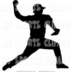Sports Clip Art of a Baseball Player Pitching by Pams Clipart - #7365