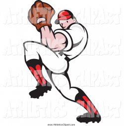 Clip Art of a Cartoon White Male Baseball Player Pitching by ...