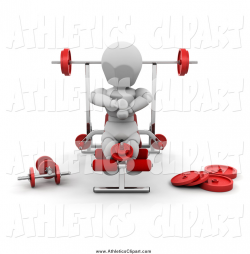 Clip Art of a 3d White Man Working out His Legs on a Bench in a ...