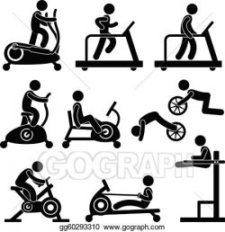 Vector Clipart - Gym gymnasium fitness exercise. Vector Illustration ...