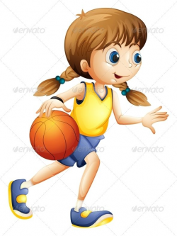 Girl playing basketball ... activity, athlete, athletic, background ...