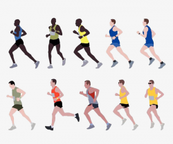 Running Race, Cartoon Hand Drawing, Run, Marathon PNG Image and ...