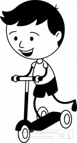 Sports Clipart- black-white-outdoor-sports-boy-playing-with-skate ...