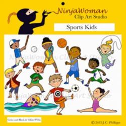 Sports Kids Clip Art by NinjaWoman Clip Art Studio | TpT