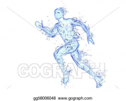 Stock Illustration - Running man liquid artwork - athlete figure in ...