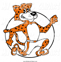 Sports Clip Art of a Cartoon Athletic Cheetah Running in a Circle by ...