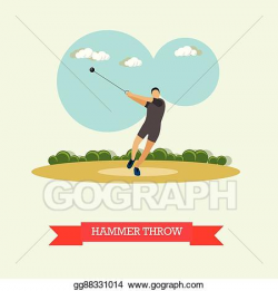Vector Illustration - Hammer throw sportsman. track and field ...