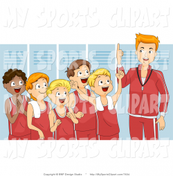 Sports Clip Art of a Coach Giving a Pep Talk in the Locker Room by ...