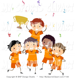 Sports Clip Art of a Sports Team Holding a Trophy by BNP Design ...