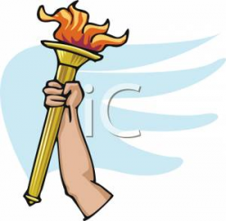 Hand Holding the Olympic Torch - Royalty Free Clipart Picture