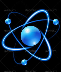 Blue Atom on Black Background by ashmarka | GraphicRiver