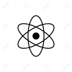Atom logo. Science sign. Nuclear icon. Electrons and protons ...