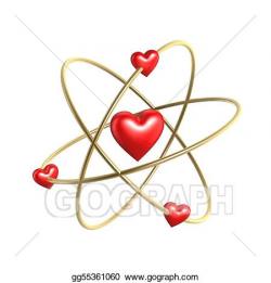 Stock Illustration - Love heart atom structure. Clipart ...