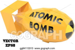 Vector Art - Stylized yellow atomic bomb . Clipart Drawing ...