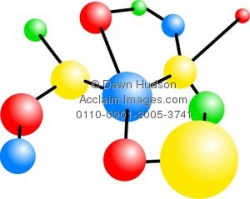 Clipart Illustration of an Colourful Abstract Molecular Atom Design