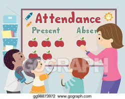 Vector Art - Stickman kids teacher attendance illustration ...