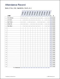 Free excel Attendance Record/ attendance sheet -it is easy to keep ...