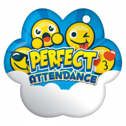 Cloud Emoji Perfect Attendance BragTags | School Life