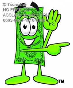 Stock Clipart Image of a Cartoon Money Character Pointing to the ...