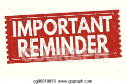 Vector Stock - Important reminder sign or stamp. Clipart ...