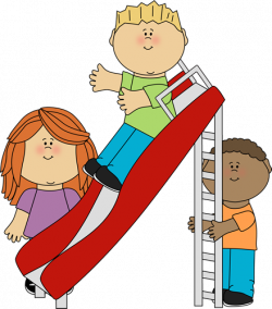 children at play clip art | Kids Playing on a Slide Clip Art Image ...