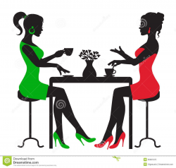 black woman tea for two art images | Drinking Coffee Clipart Ladies ...