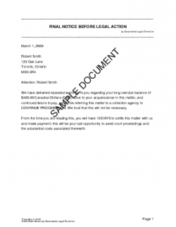 Final Legal Notice (Canada) - Legal Templates - Agreements ...