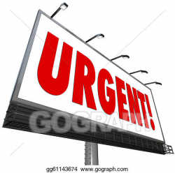 Clipart - Urgent word immediate attention billboard sign. Stock ...