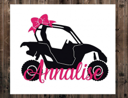 Side By Side Name Decal ATV Decal Yeti Monogram Decal Four