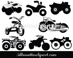 ATV Motorcycle Silhouette Clip Art Pack Download | GENERAL VECTOR ...