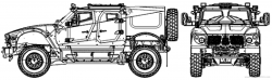 2009 Oshkosh M-ATV Heavy Truck blueprints free - Outlines