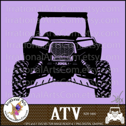 ATV Off-road Vehicle 2 person - 1 Eps & 1 Svg Vinyl Ready Image and 1 Png  clipart graphics files Front View {Instant Download}