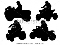 Atv racing outline clipart