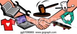 Stock Illustration - Auction barter deal handshake. Clipart Drawing ...