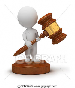 Clip Art - 3d small people - auction hammer. Stock Illustration ...