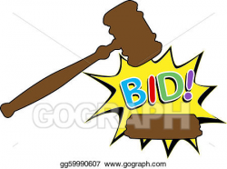 Vector Art - Bid to buy auction gavel cartoon icon. Clipart Drawing ...