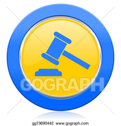 Stock Illustration - Auction blue yellow icon court sign verdict ...
