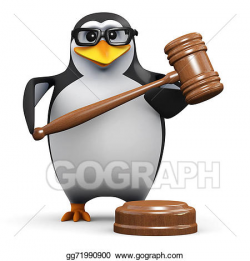 Clip Art - 3d penguin holds an auction. Stock Illustration ...